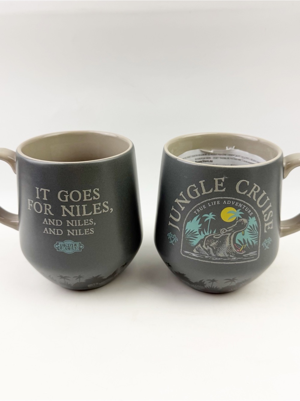 TWO Disney Parks The Jungle Cruise It Goes for Niles Mug Coffee Cup Ride New